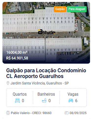 Galpão com acesso à rodovia