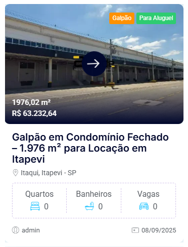 Galpão com acesso à rodovia